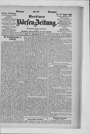 Berliner Börsen-Zeitung vom 30.08.1888