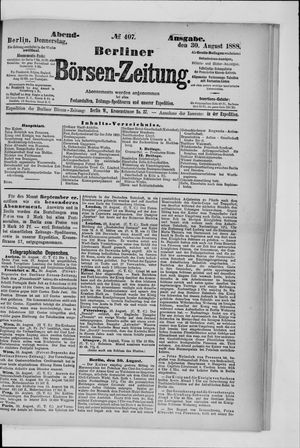 Berliner Börsen-Zeitung vom 30.08.1888