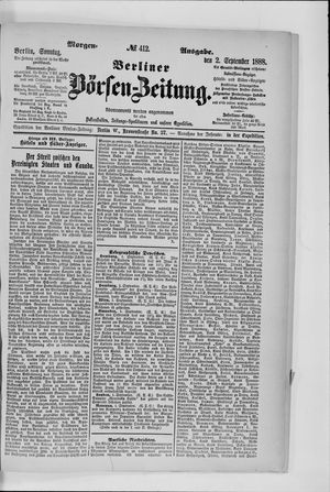 Berliner Börsen-Zeitung vom 02.09.1888