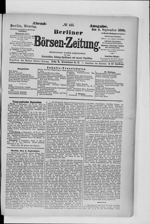 Berliner Börsen-Zeitung vom 04.09.1888