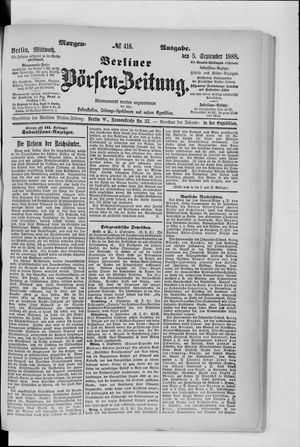 Berliner Börsen-Zeitung vom 05.09.1888