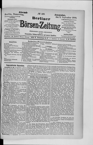 Berliner Börsen-Zeitung vom 06.09.1888