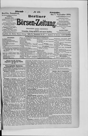 Berliner Börsen-Zeitung vom 08.09.1888