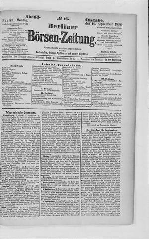 Berliner Börsen-Zeitung vom 10.09.1888