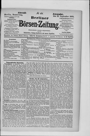 Berliner Börsen-Zeitung vom 13.09.1888