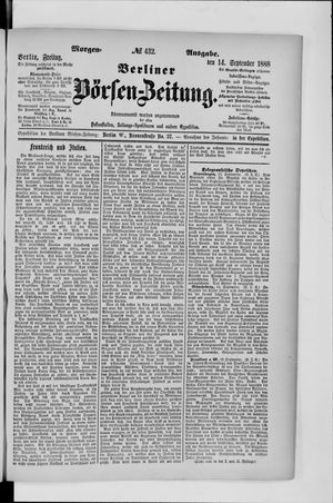 Berliner Börsen-Zeitung vom 14.09.1888