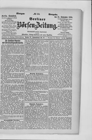 Berliner Börsen-Zeitung vom 15.09.1888