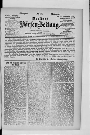 Berliner Börsen-Zeitung vom 18.09.1888