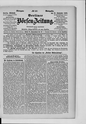 Berliner Börsen-Zeitung vom 19.09.1888