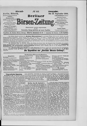 Berliner Börsen-Zeitung vom 19.09.1888