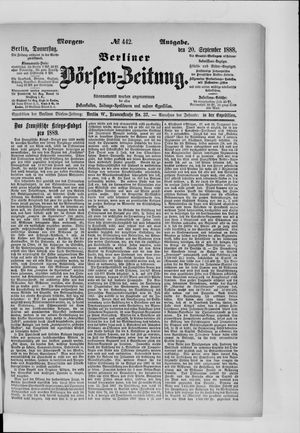 Berliner Börsen-Zeitung vom 20.09.1888