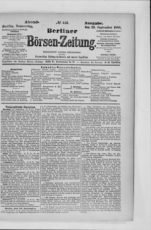Berliner Börsen-Zeitung vom 20.09.1888