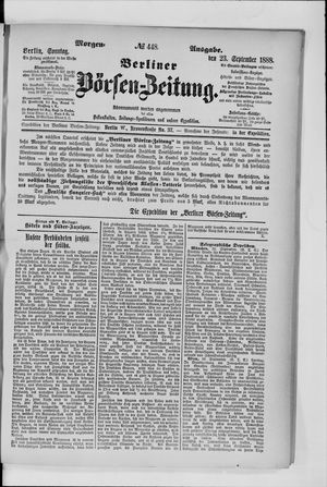Berliner Börsen-Zeitung vom 23.09.1888