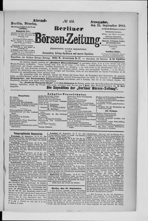 Berliner Börsen-Zeitung vom 25.09.1888