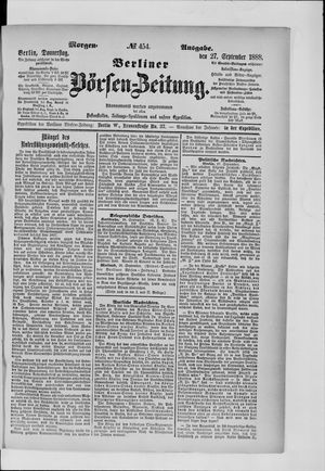 Berliner Börsen-Zeitung vom 27.09.1888