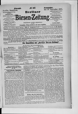 Berliner Börsen-Zeitung vom 29.09.1888