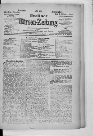 Berliner Börsen-Zeitung vom 02.10.1888