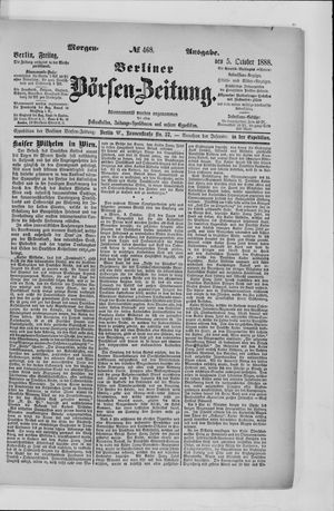 Berliner Börsen-Zeitung vom 05.10.1888