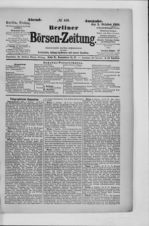 Berliner Börsen-Zeitung vom 05.10.1888
