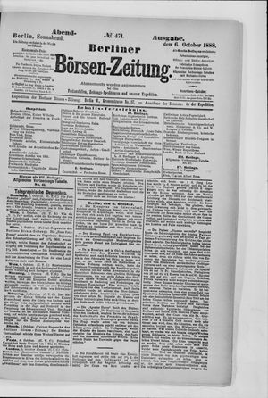 Berliner Börsen-Zeitung vom 06.10.1888