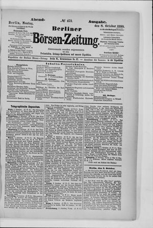 Berliner Börsen-Zeitung vom 08.10.1888