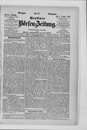 Berliner Börsen-Zeitung vom 09.10.1888