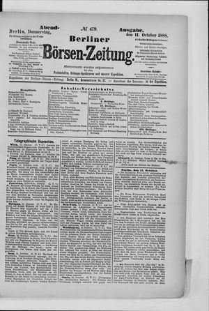 Berliner Börsen-Zeitung vom 11.10.1888