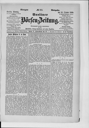 Berliner Börsen-Zeitung vom 14.10.1888