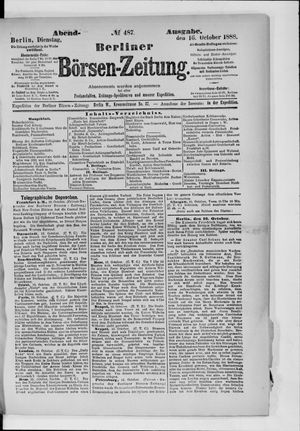 Berliner Börsen-Zeitung vom 16.10.1888