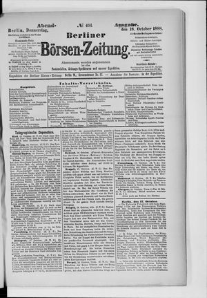 Berliner Börsen-Zeitung vom 18.10.1888