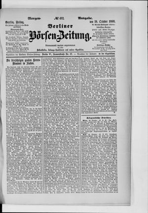 Berliner Börsen-Zeitung vom 19.10.1888