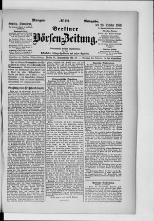 Berliner Börsen-Zeitung vom 20.10.1888