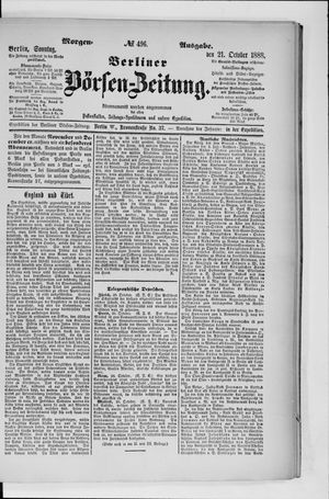 Berliner Börsen-Zeitung vom 21.10.1888