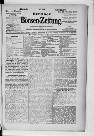 Berliner Börsen-Zeitung vom 23.10.1888