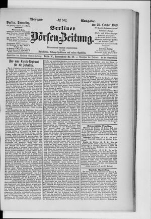 Berliner Börsen-Zeitung vom 25.10.1888