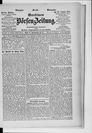 Berliner Börsen-Zeitung vom 28.10.1888