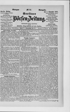 Berliner Börsen-Zeitung vom 02.11.1888