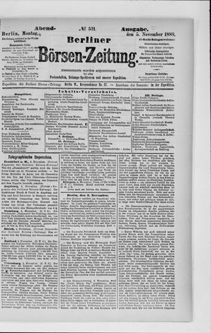 Berliner Börsen-Zeitung vom 05.11.1888