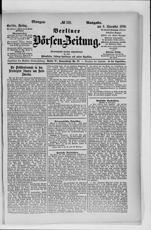 Berliner Börsen-Zeitung vom 09.11.1888