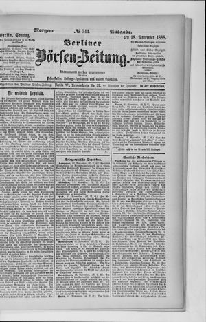 Berliner Börsen-Zeitung vom 18.11.1888