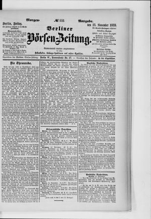 Berliner Börsen-Zeitung vom 23.11.1888