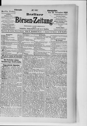 Berliner Börsen-Zeitung vom 23.11.1888