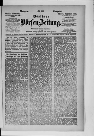 Berliner Börsen-Zeitung vom 24.11.1888