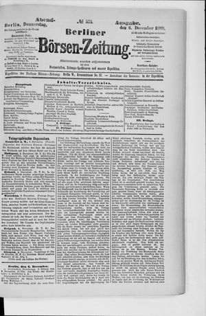 Berliner Börsen-Zeitung vom 06.12.1888