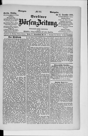 Berliner Börsen-Zeitung vom 11.12.1888