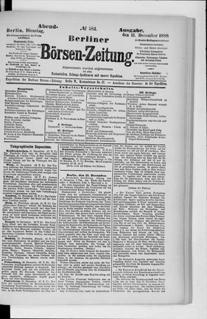 Berliner Börsen-Zeitung vom 11.12.1888