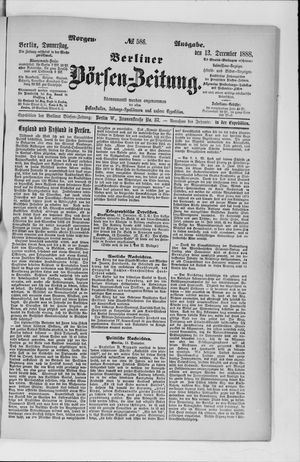 Berliner Börsen-Zeitung vom 13.12.1888