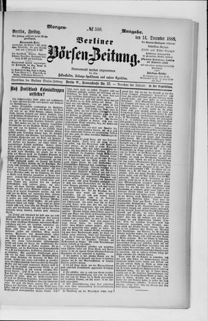 Berliner Börsen-Zeitung vom 14.12.1888