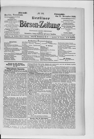 Berliner Börsen-Zeitung vom 15.12.1888