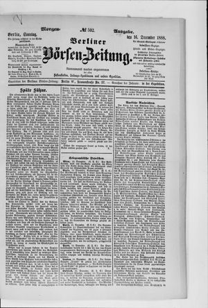 Berliner Börsen-Zeitung vom 16.12.1888